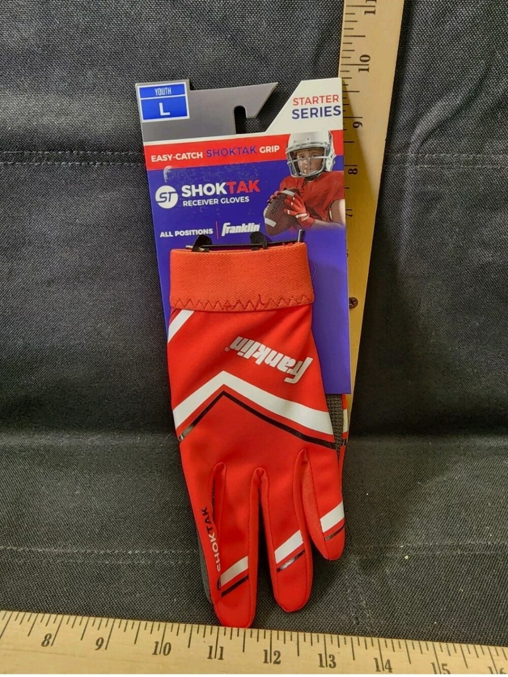Franklin Sports Youth Football Receiver Gloves Shoktak Youth Medium Gloves New